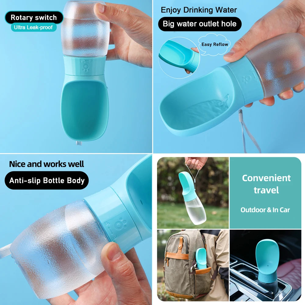 300ml 500ml Big Dog Water Bottle Portable Drinking Bowl